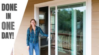 Sliding Door Install How to Remove an Old Door and Install New [upl. by Hagar]