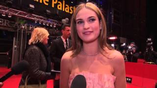 Cinderella Lily James Berlin Premiere Official Interview  ScreenSlam [upl. by Zetniuq]