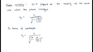 Circular Wave Guide  Group velocity Phase velocity Guide wavelength amp Wave impedance MWE Lec36 [upl. by Ecinnahs]