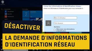 Désactiver la demande dinformations didentification réseau sous Windows 10 [upl. by Ainel]