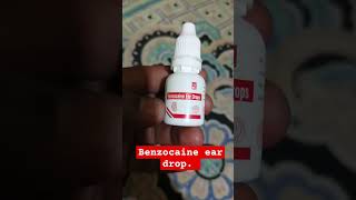 Benzocaine ear drop 👩‍⚕ medicine pharmacy doctor [upl. by Lyrad]