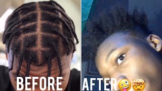 REMOVING MY 3 WEEK OLD BOX BRAIDS I Men’s Natural Journey  David B [upl. by Aerdnat]