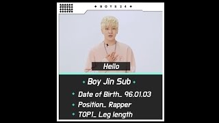 BOYS24 Profile BOY CARD  Ep 14 BOY JinSubENG ver [upl. by Bay]