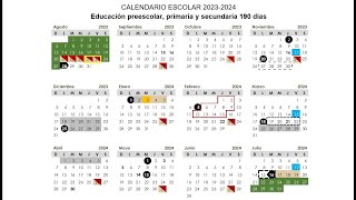 Calendario ciclo escolar 20232024 SEP  Anteproyecto [upl. by Llesig973]