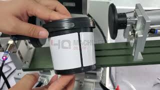 Tabletop label application machine for cone jarsYQ industrial taper jar labeler labelingmachine [upl. by Bensen]