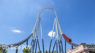 Stealth at Thorpe Park  POV  Front Row  4K  2023 [upl. by Temp]