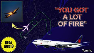 “You got a lot of fire” Air Canada Boeing 777 returns to Toronto Airport Real ATC [upl. by Katonah]