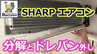 【SHARPエアコン分解＆ドレパン外し】【シャープエアコン掃除】【エアコンクリーニング】プロのエアコンそうじ [upl. by Rosenberg]