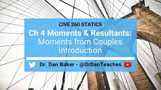 Statics Moments amp Resultants  Moments from Couples Introduction [upl. by Airpac106]