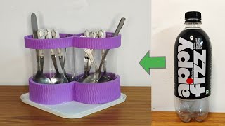 Spoon Holder  Best out of Waste  kitchen Spoon Stand  Used plastic Reuse idea [upl. by Eta633]