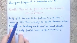 Irreducibility Tests For Polynomial In FX PTest Eisenstein Criteria And Other Related Theorems [upl. by Akerdnuhs680]