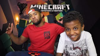 ماين كرافت مع اخوي الصغير منذر Minecraft gameplay [upl. by Ilocin427]