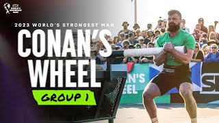 CONANS WHEEL Group 1  2023 Worlds Strongest Man [upl. by Alliuqet638]