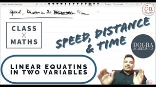 Speed Distance and Time  Linear Equations  Class X Maths  Puneet Dogra [upl. by Aihsik906]