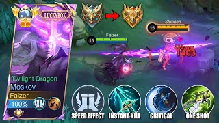 GLOBAL MOSKOV BEST HIGH DAMAGE BUILD amp GUIDE TO RANK UP FASTER 100 RECOMMENDED  MLBB [upl. by Ahtilat]