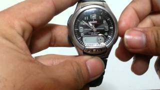 how to adjust the time on CASIO ILLUMINATORAQ180W [upl. by Enimsay]