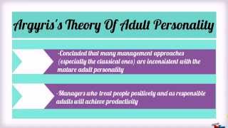 Argyriss Theory of Adult Personality [upl. by Armond]