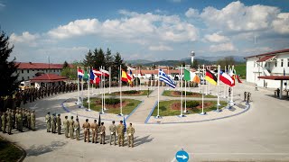 Ceremonial integration of reserve forces into EUFOR structure [upl. by Eibbob]