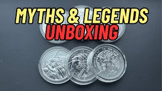 Myths en Legends serie compleet zilveren munten unboxing [upl. by Elletnahs]