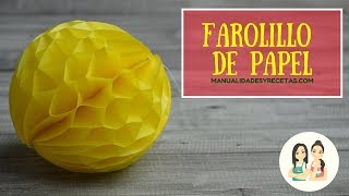 Manualidades DIY Farol de papel para adornar fiestas Manualidades Y Recetas [upl. by Nylirehs898]