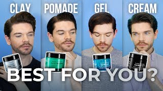 Clay Pomade Gel or Cream  Mens Hair Product Guide [upl. by Catima633]