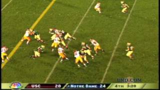 Greatest Plays of the Weis Era  3  Quinn Puts Notre Dame Ahead [upl. by Ahcorb]