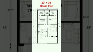 20 X 33 Small house Plan🏠 House Design viralshorts 2BHK House Plan [upl. by Arved]