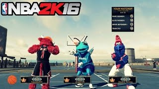 NBA 2K16 Three Legend 3 Mascots get WHOOPED MyPark  Prettyboyfredo [upl. by Siro]