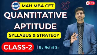 DAY 2 MBA CET Quant Preparation 2025 Quantitative Aptitude Tricks Syllabus Topics Preparation [upl. by Ricca]