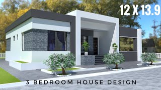 Beautifully Designed 3 Bedroom House Design With Floor Plan  Simple House Design12x139m [upl. by Arrais]