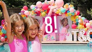 Taytum and Oakleys BIG 8th Barbie Birthday Party [upl. by Airtap]