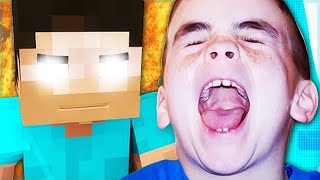 CRAZY KID TRIES TO DEFEAT HEROBRINE ON MINECRAFT MINECRAFT TROLLING [upl. by Nilhtac]