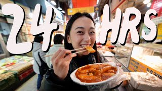 Eating the BEST KOREAN STREET FOOD in SEOUL [upl. by Anifad784]