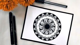 Simple and Quick Mandala Drawing for Beginners  Step by Step Tutorial with Measurements [upl. by Merilyn469]