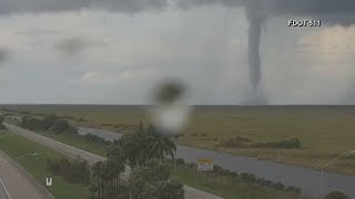 Tornado crosses I75 as Hurricane Milton approaches Florida coast [upl. by Nomma]