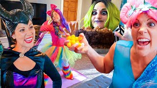 Princess Poppy Pretend Play Fun with Maleficent Witch Anna Ariel Beetlejuice and More [upl. by Tomkins2]