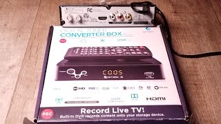 HOW TO SETUP A HD DIGITAL TUNER CONVERTER BOX WITH HDMI OUTPUT REVIEW  Record Live TV [upl. by Divadleahcim146]