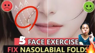 💯face yoga to remove smile lines♨️yoga rupalrjfitnessbeauty [upl. by Aridan]