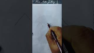 How to Draw easy Simple Village Scenery drawing shorts art satisfying youtube villagelife art [upl. by Eskil]