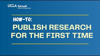 HOW TO Publish Research for the First Time [upl. by Lotti]