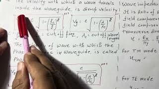 Group Velocity Phase Velocity Guided Wavelength and Wave Impedance of Circular Waveguide  Lec40 [upl. by Ocana]