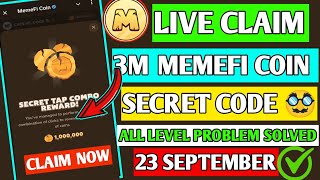 Memefi Secret Reward Combo Today 23092024 Memefi 2000000 Coins Code [upl. by Obla]