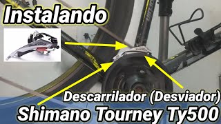 Instalando Desviador descarrilador Shimano tourney TY500 [upl. by Yeo]