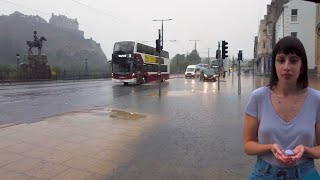 Rainy Walk Becomes A STORM in Edinburgh Scotland  2022 [upl. by Lani]