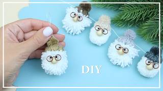 Милые Гномики в Шапочках из Пряжи 🧶 Делаю за 5 минут 🤗 Pompom Gnome making idea 💛 DIY NataliDoma [upl. by Eyllek9]