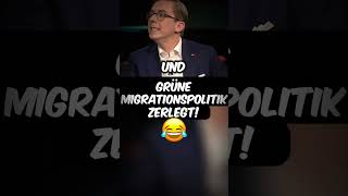 Grüne Migrationspolitik ZERLEGT😂 afd shorts [upl. by Carrissa494]