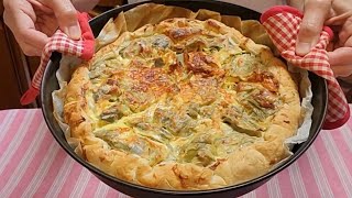 TORTA SALATA DI PASTA SFOGLIA CON I CARCIOFI [upl. by Eelyah699]