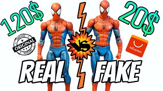 Mafex No 075 SpiderMan Bootleg Vs Original 112 Action Figure Comparison [upl. by Edyaj]