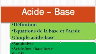 présentation du cours de lacide et la base [upl. by Stanton]