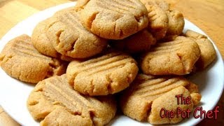 3 Ingredient Peanut Butter Cookies  One Pot Chef [upl. by Trammel]